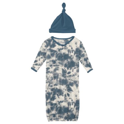 Print Converter Gown & Hat Set - Deep Sea Tie Dye