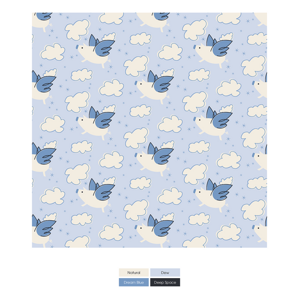 Print Convertible Zip Sleeper - Dew Flying Pigs - P