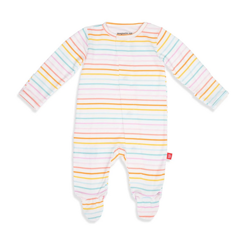 Magic Glitter Sparkle Candy Stripe Modal Magnetic Footie - Vickers