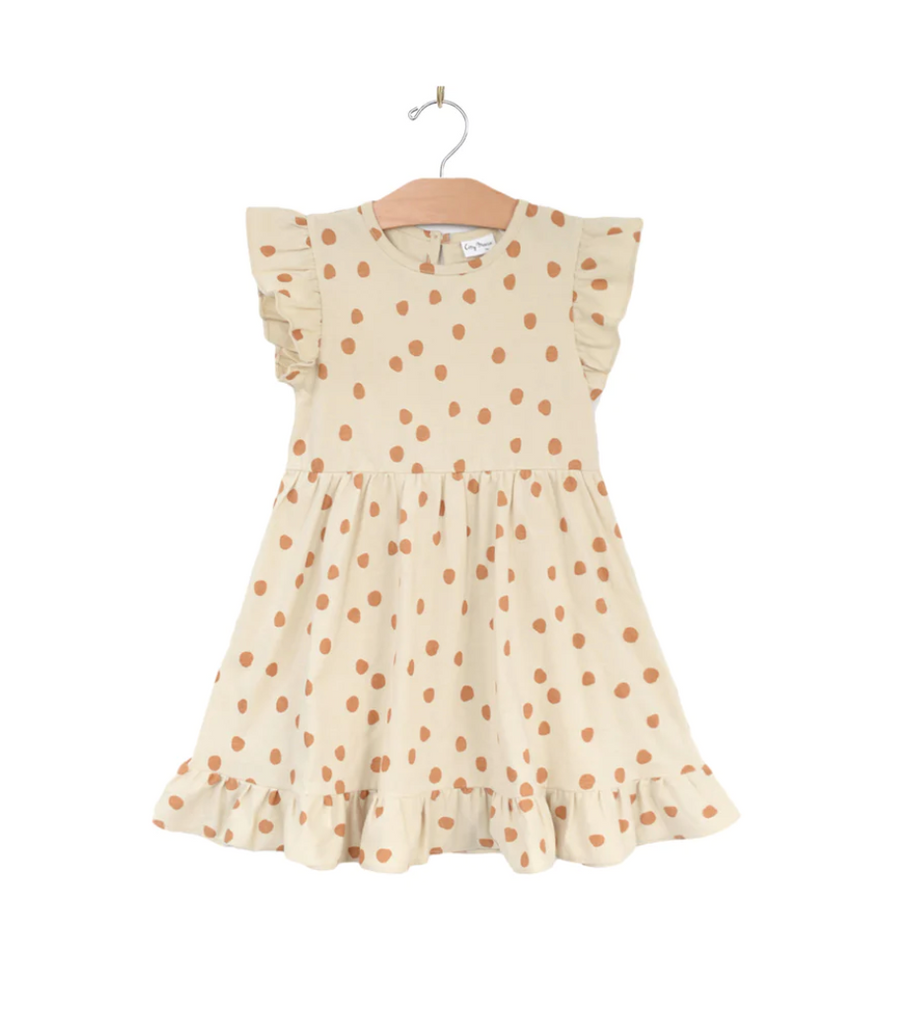 Ruffle Dress - Saffron Dots