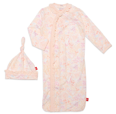 coral floral Modal Magnetic Gown - graves