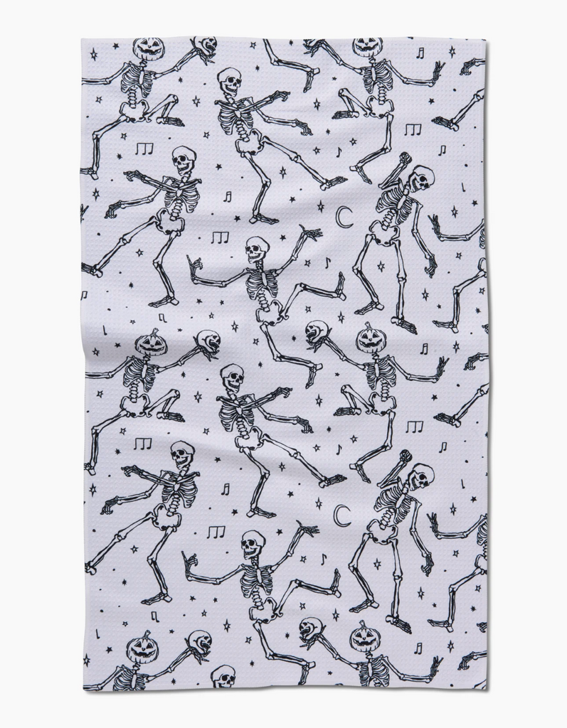 Geometry Tea Towel - skeleton halloween dance