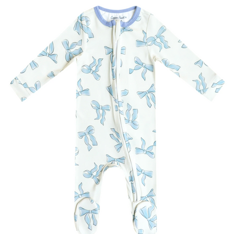 Copper Pearl Zip Up Footie - Daphne - S