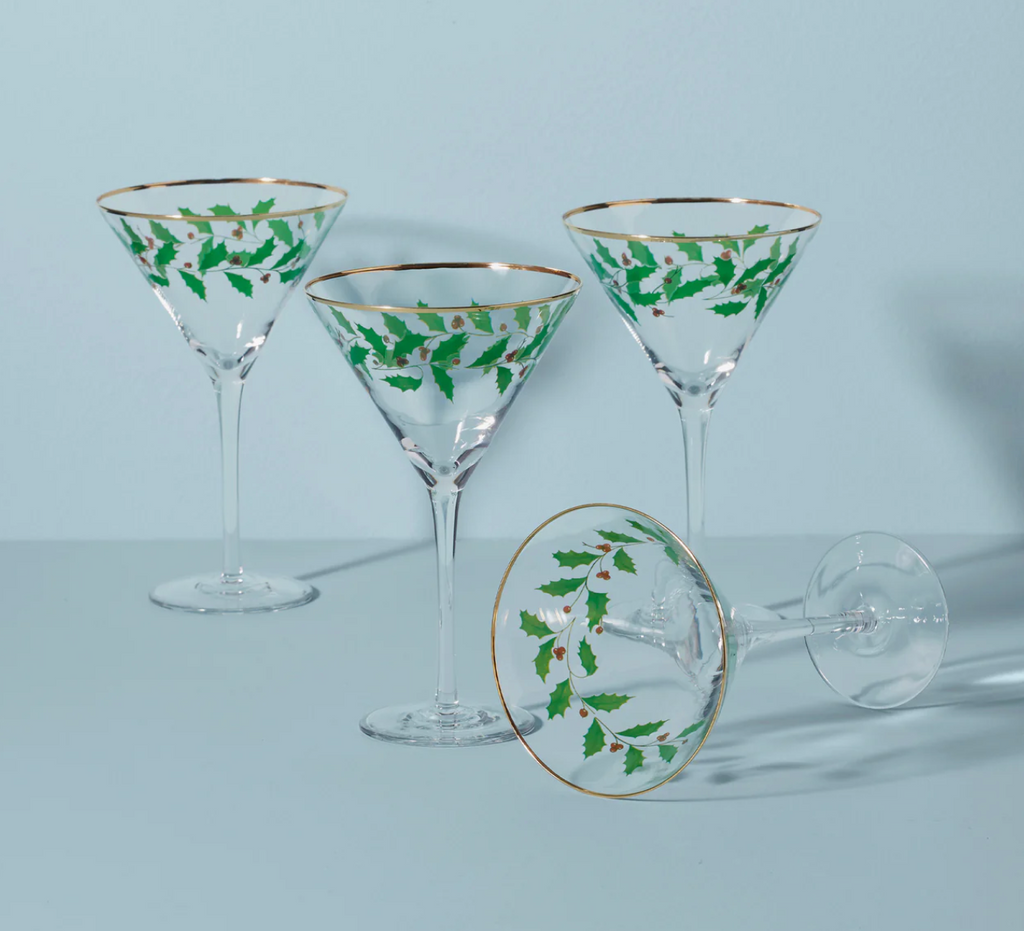 Holiday Martini Glass Set of 4 - H/R