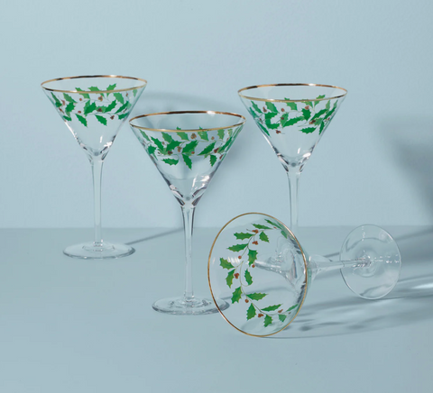 Holiday Martini Glass Set of 4 - H/R