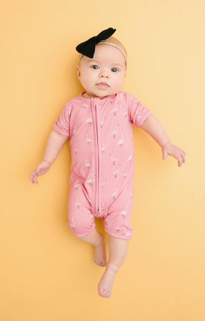 Pink Flamingo Bamboo Short Romper