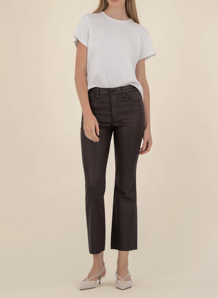 Kelsey Coated Ankle Flare - Chocolate
