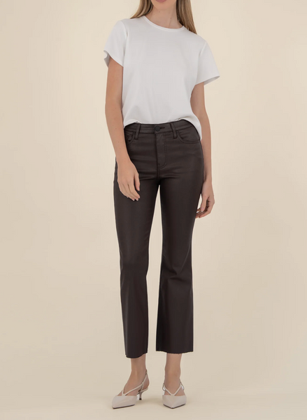 Kelsey Coated Ankle Flare - Chocolate