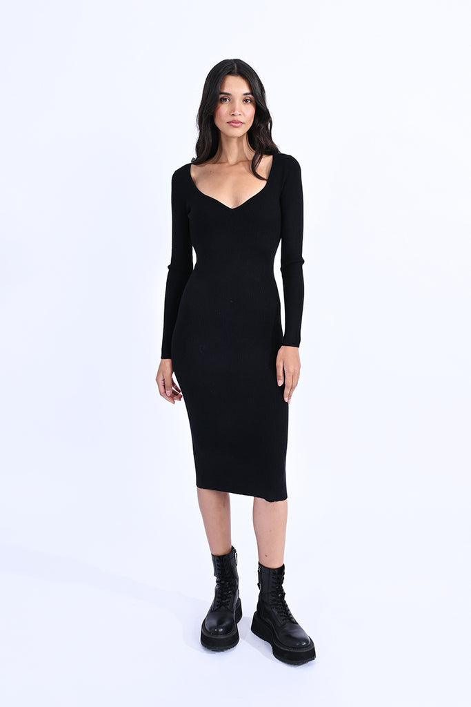 back to black knit dress