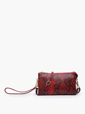 The Riley Crossbody - Red/Black Python