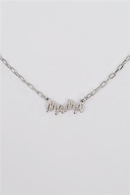 Silver Cursive Mama necklace