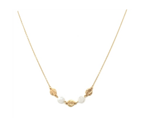 Worn Gold + Pearl Necklace