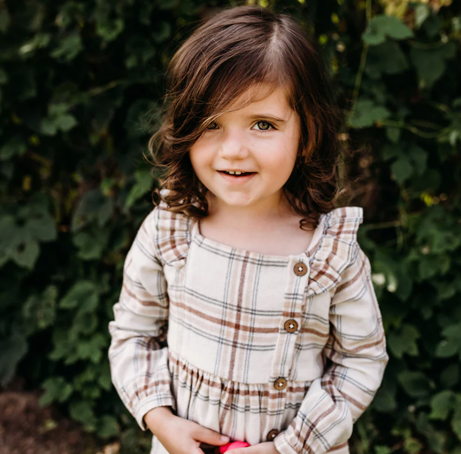 Side Button Dress - Light Taupe