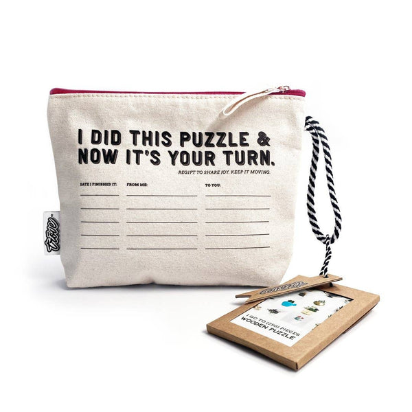 Succulents in a Pouch Wooden Puzzle