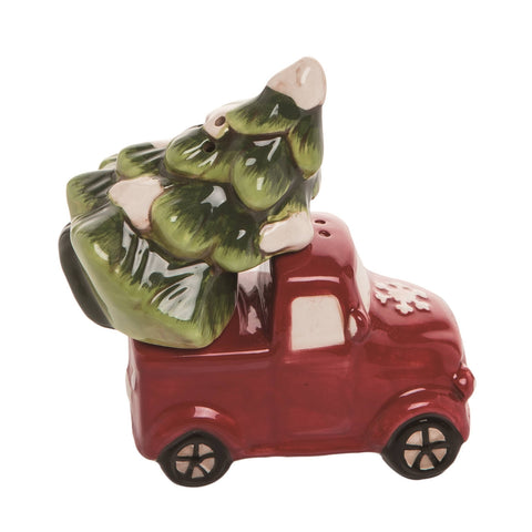 Christmas Truck Tree Salt Pepper Shaker Set