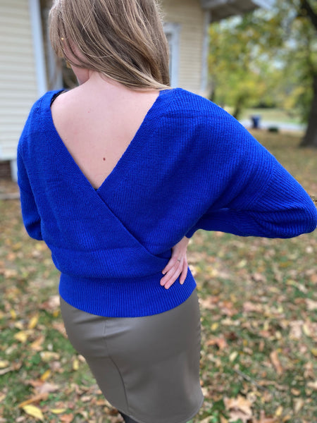 ulenia reversible sweater - cobalt