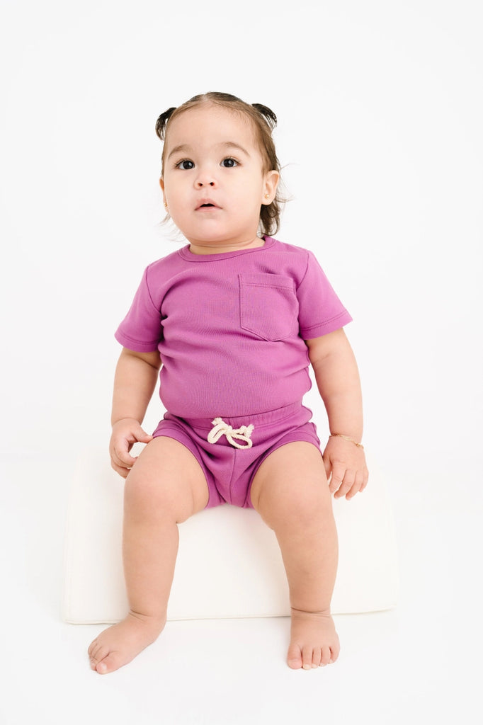 The Solid Pocket Tee Set - Sugarplum