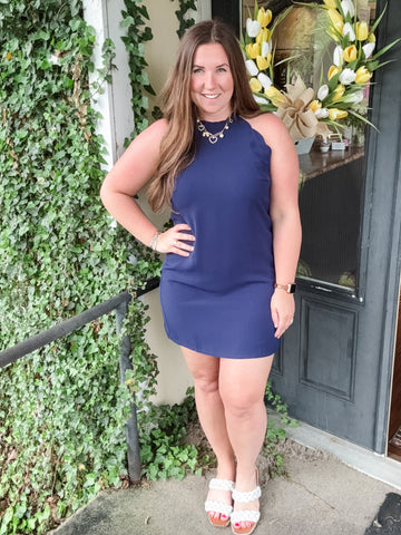 Ribbon Lace Scallop Dress