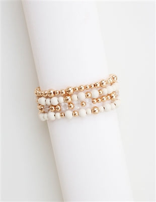 ivory wood & gold bracelet set