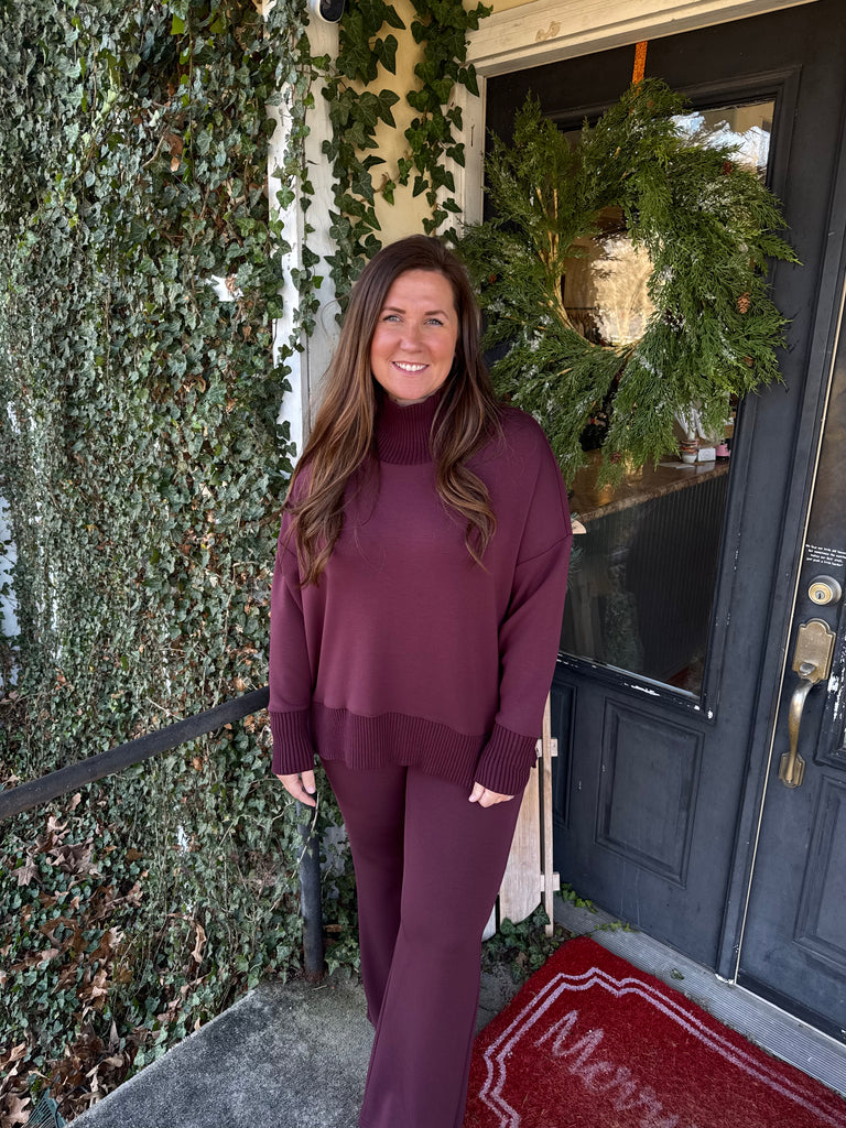 Florine Pull-on Flare Pant - Prune