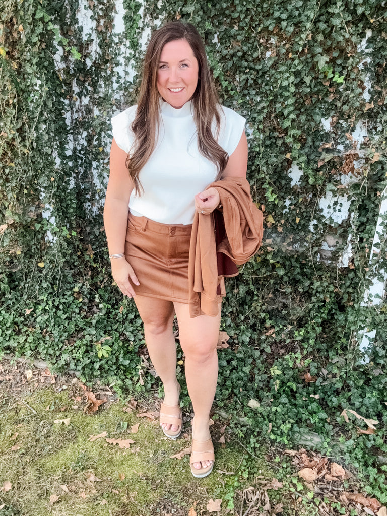 Selby Sleeveless Funnel Neck Top - Winter White