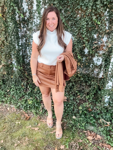 Selby Sleeveless Funnel Neck Top - Winter White