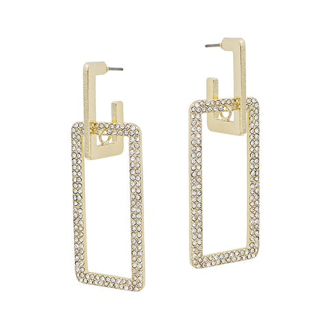 gold rhinestone layered earring