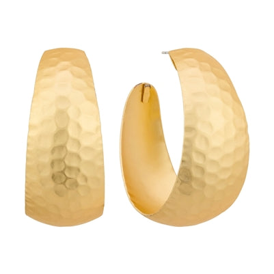 matte gold textured hoop