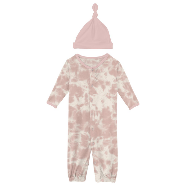 Print Converter Gown & Hat Set - Baby Rose Tie Dye