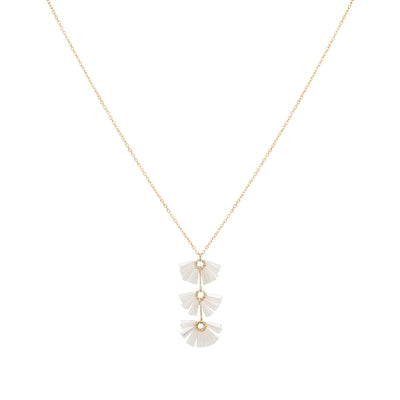 White Crystal Layered Drop Necklace