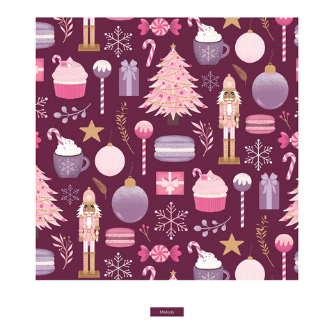 Print Long Sleeve PJ Set - Melody Sugar Plum