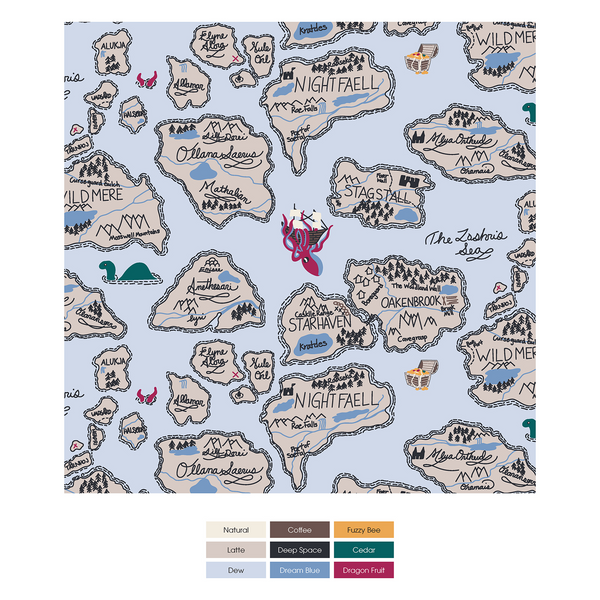 S/S Henley PJ Set - Dew Pirate's Map