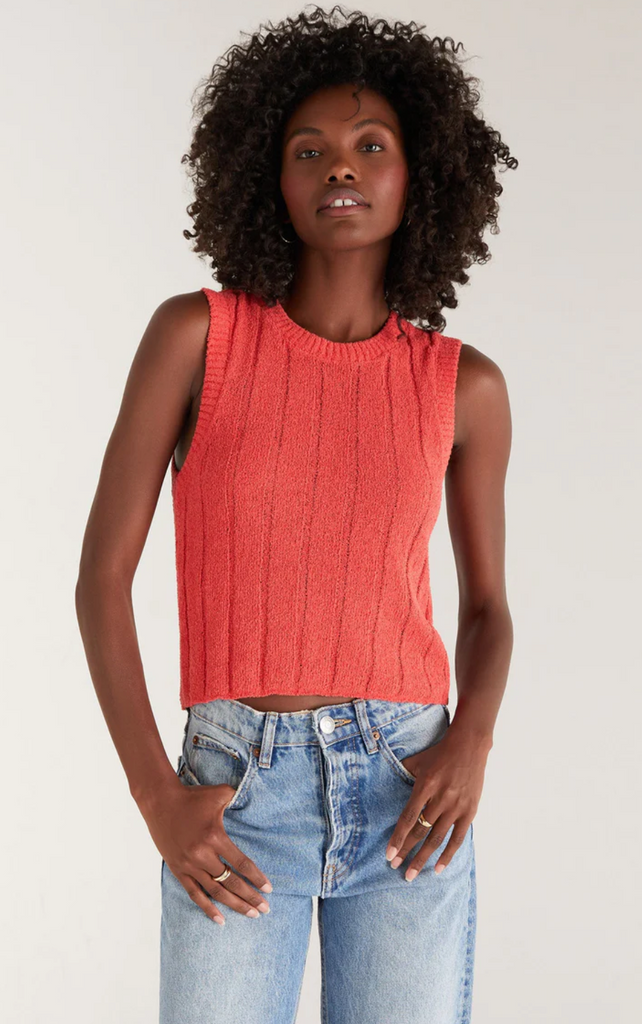 Piper Sweater Tank - Mineral Red