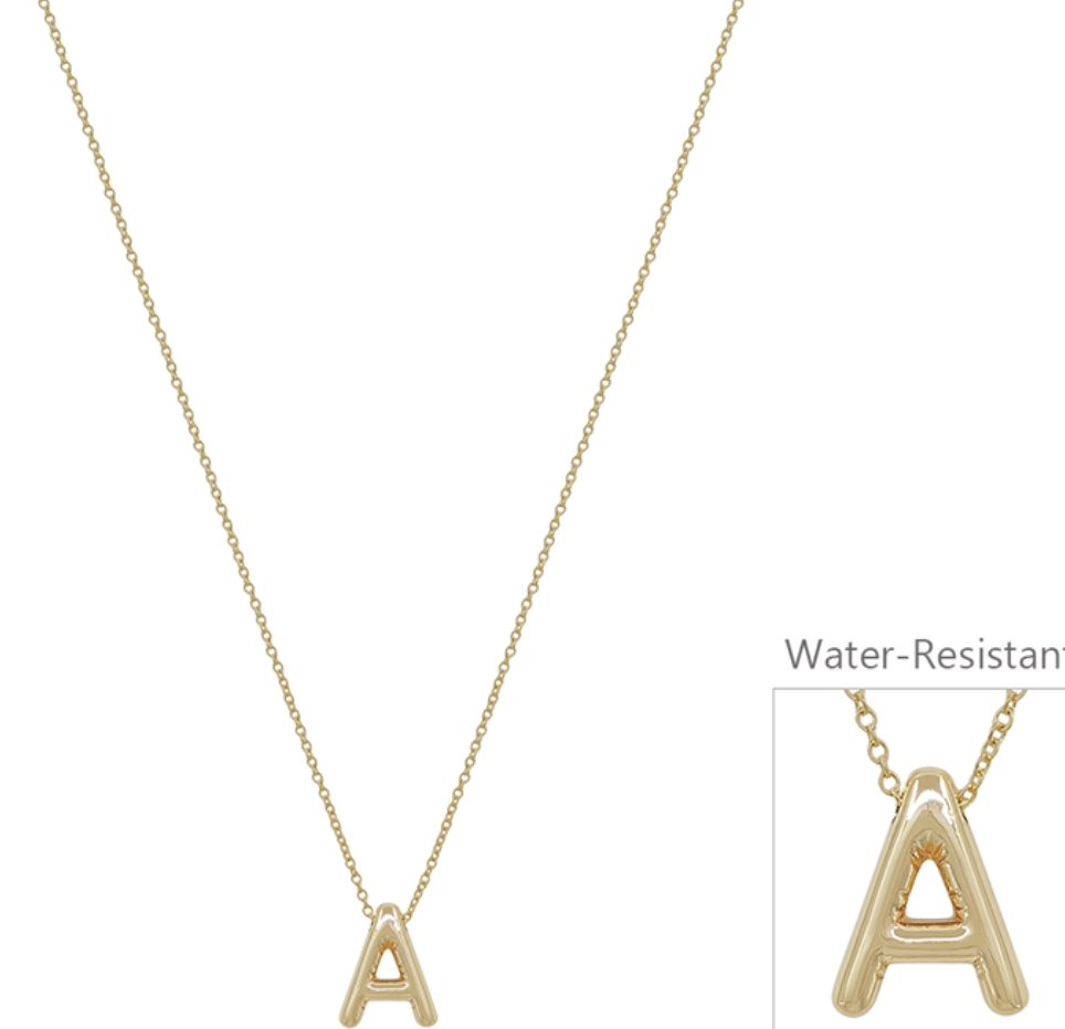 Bubble Textured Initial Necklace