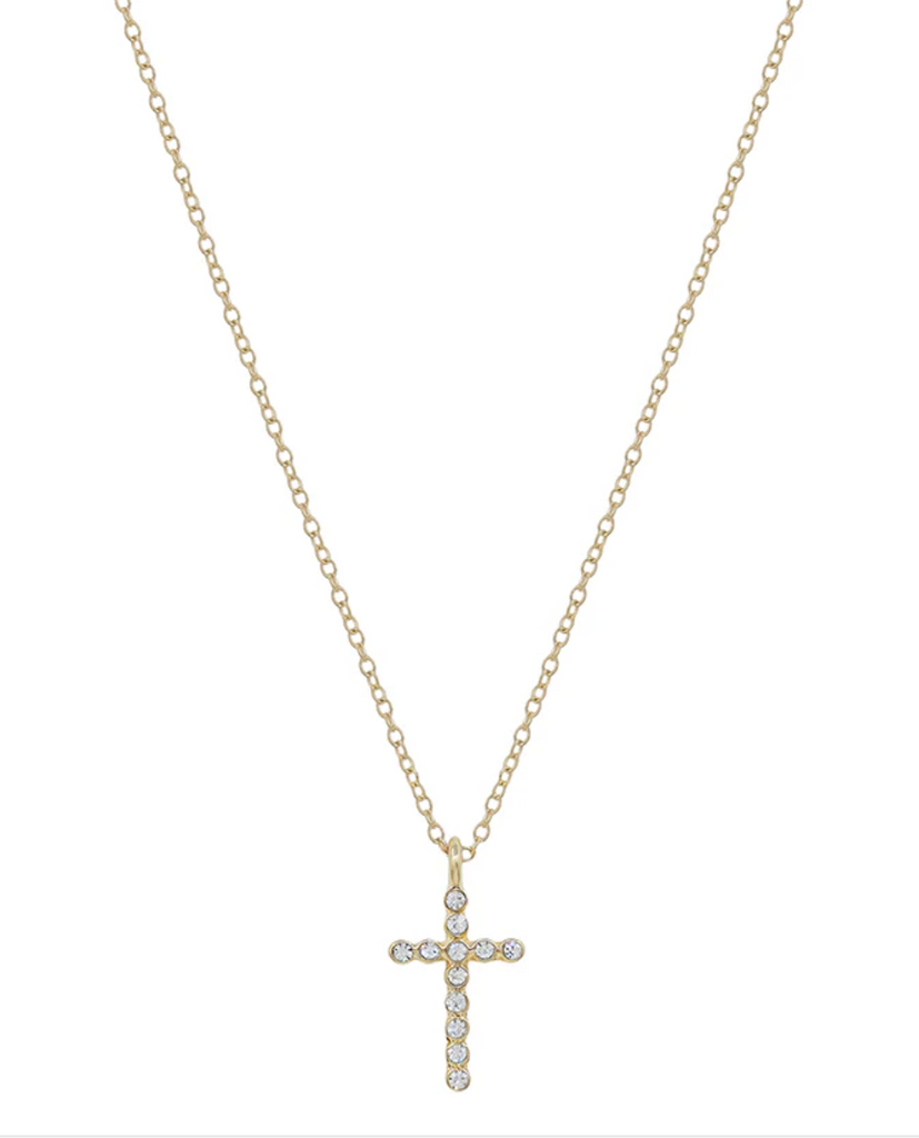 gold rhinestone cross necklace