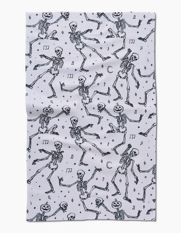 Geometry Tea Towel - skeleton halloween dance