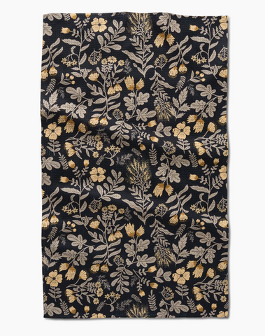 Geometry Tea Towel - woodland wildflowers