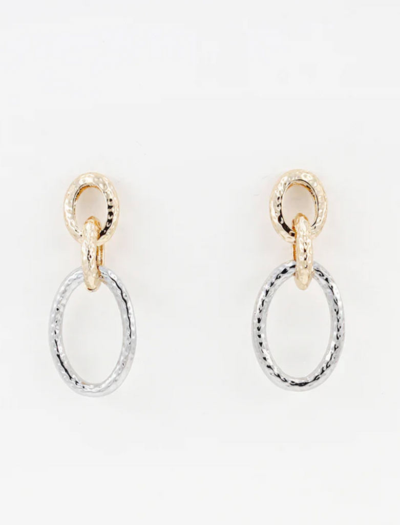 gold and silver textured open circle