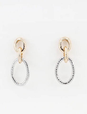 gold and silver textured open circle
