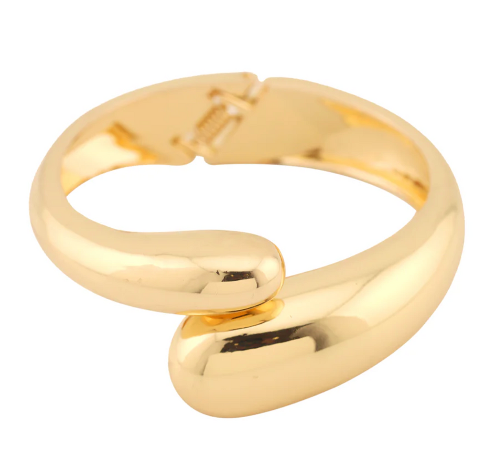 gold metal hinged cuff bracelet