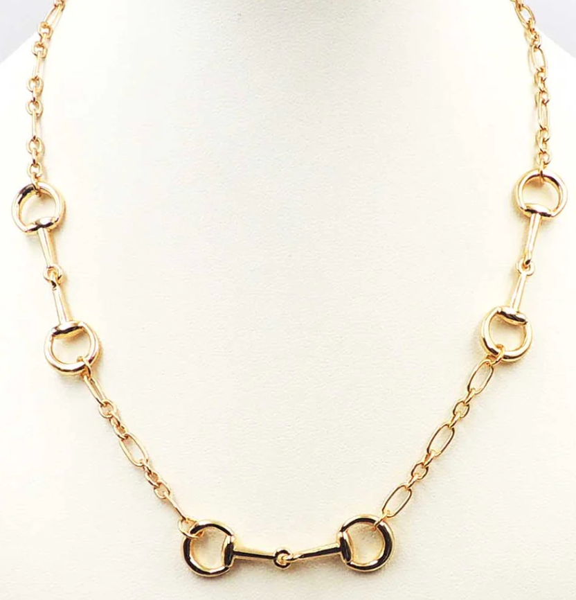 gold horsebit necklace