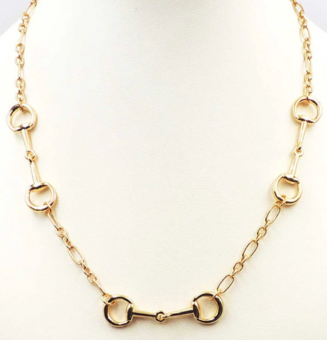 gold horsebit necklace