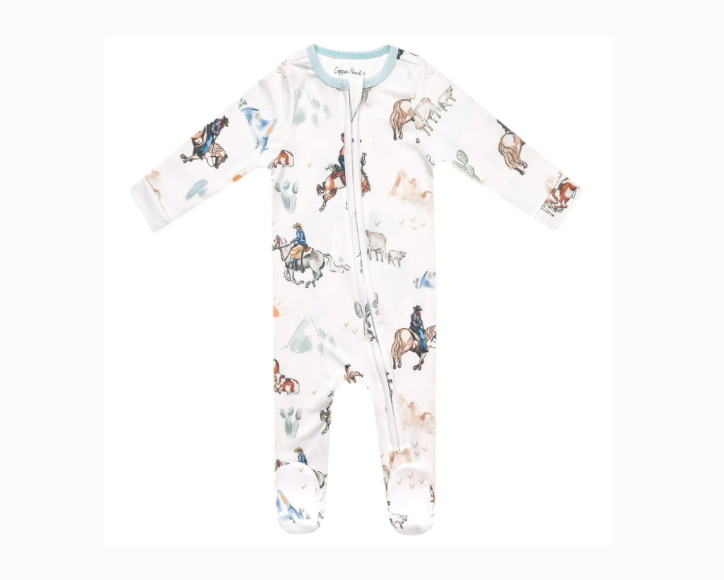 Copper Pearl Zip Up Footie - Boone