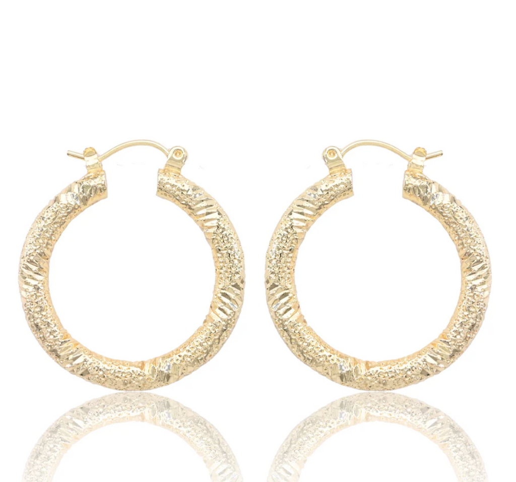 gold textured aluminum hoop