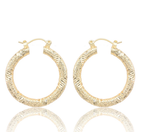 gold textured aluminum hoop