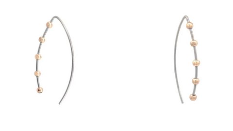 silver and gold beaded earring