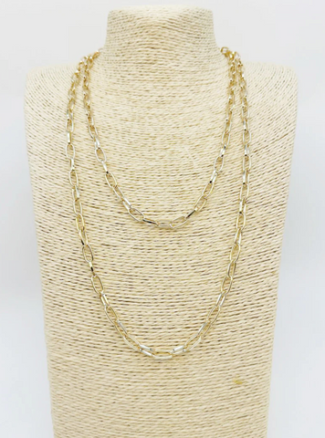 gold open chain necklace