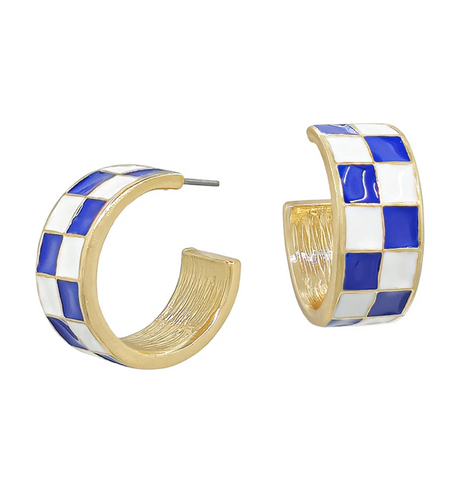 blue and white checkered hoop