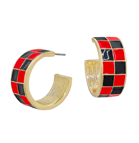 red and black checkered hoop