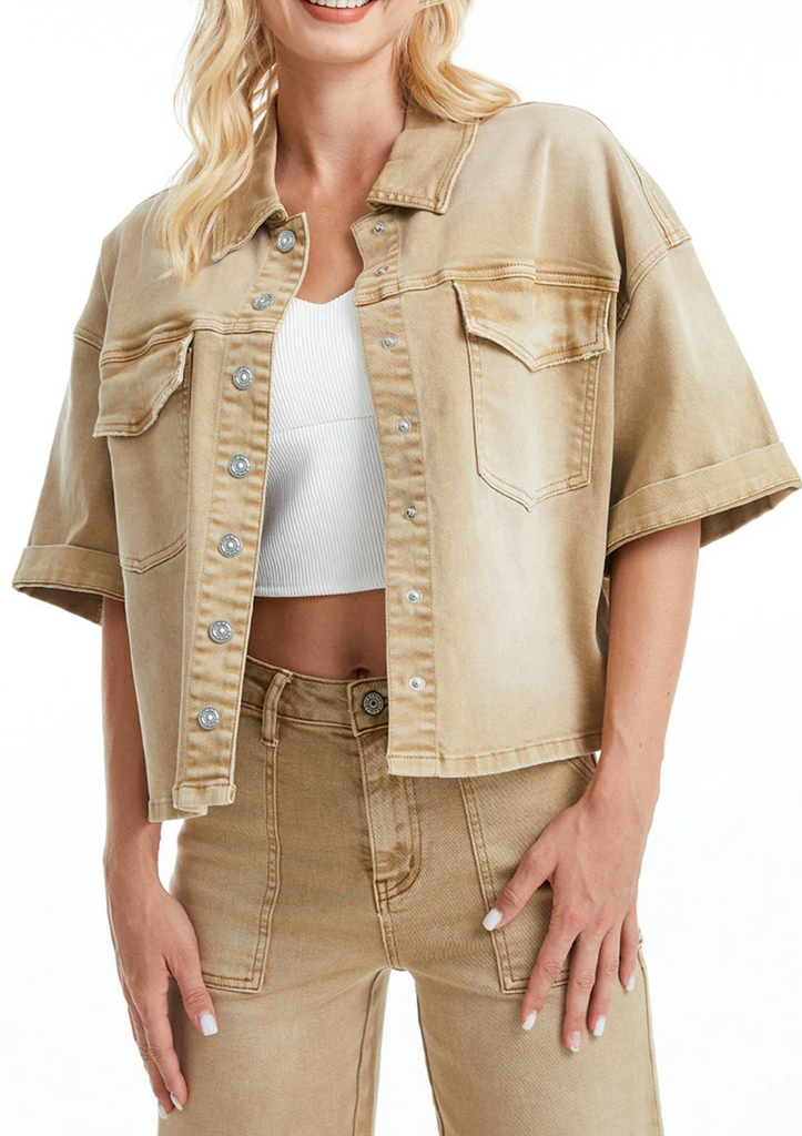 Puffy Sleeve Denim Jacket